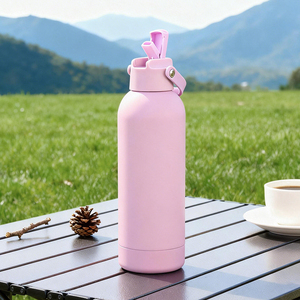 Custom Logo <b>water</b> <b>bottle</b> stainless steel Soft Touch 500ml Double Wall Insulated <b>Sports</b> <b>Water</b> <b>Bottle</b> with Straw - Product Image 4