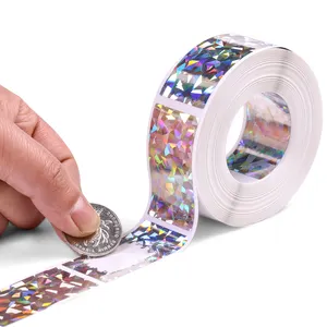 1x2inch 500pcs Hologram Holographic Stickers Bulk Glitter Labels DIY Make Your Own Lottery Ticket Games Scratch Off Sticker