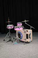 Portable Suitcase Drum Set, Foldable & Movable Jazz Drums, Beginner Performance Percussion Instrument for Adults & Kids