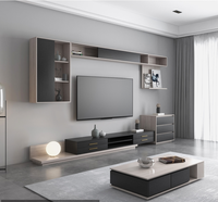 Meuble TV moderne de luxe au design en bois Simple avec de nombreux tiroirs, table basse et 3 tiroirs pour le salon