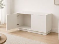 Meuble TV étroit et minimaliste pour salon, console multimédia pour petits espaces, armoire en contreplaqué mélaminé résistant à l'humidité