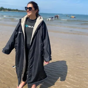 Custom Logo Long Sleeve Recycled Changing Robe Waterproof Surfing Poncho Coat Adult