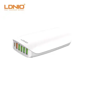 LDNIO A6573C USB Charger 65W 6 Port Wall Charger Smart Quick Travel Adapter Home Charging Block for Mobile Phone