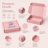 Boîtes d'emballage personnalisées de luxe en carton rose mat pour colis d'expédition et de colis postaux pour cosmétiques