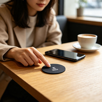 Autocollant de table NFC en PVC |   Autocollant de table RFID rond imperméable de 2 mm d'épaisseur avec colle forte pour restaurant, café, ménage