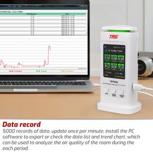 Detector de Gas Recargable por USB TASI TA7112A, Monitor de Temperatura y Humedad para HCHO, TVOC, C6H6, PM2.5, PM10, Analizador de Calidad del Aire - Product Image 2