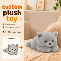 Fabricant de jouets en peluche chat gris personnalisés, prototypage rapide, poupée chat douce pour cadeau d'anniversaire, mascotte commerciale, vente en gros, faible MOQ, OEM, ODM