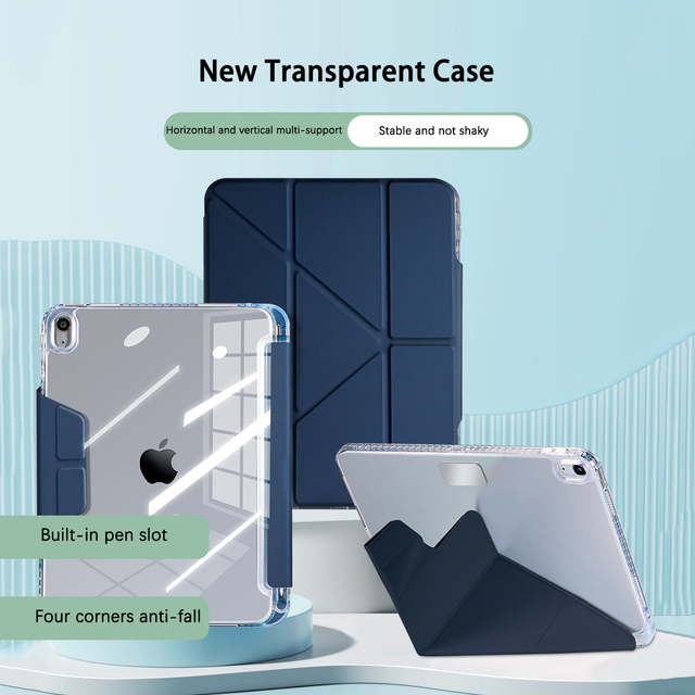 Liquid Silicone Magnetic Tablet Case With Pencil Holder Auto Sleep and Wake up Multi Fold for Pro13 Case with Pen Slot
