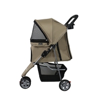 Poussette pour chien et chat Poussette pour animaux de compagnie Coussin en mousse à mémoire de forme C06 Poussette pliable et confortable à 3 roues pour animaux de compagnie