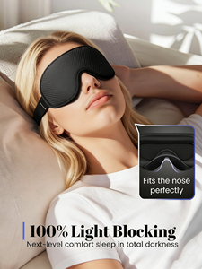 Antifaz 3D Contorneado para Dormir con Excelente Bloqueo <span class=keywords><strong>de</strong></span> Luz, Copas Oculares Anchas y Profundas, Correa Ajustable, OEM Personalizado, MOQ 100 Unidades - Product Image 3