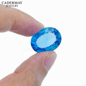 Cadermay Natural Blue Topaz Oval Loose Stone For Jewelry Making With Certificate - Product Image 5