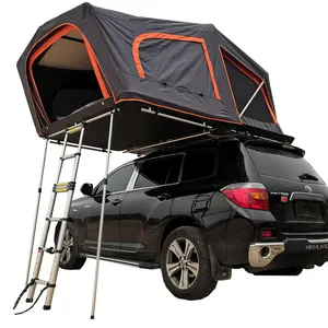 Tenda da tetto per auto con guscio rigido SUV da campeggio per 4 persone tenda da tetto con guscio rigido in vendita con tenda da sole a baldacchino annesso