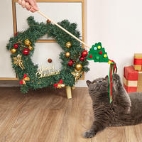 Jouet pour chat Snows Paws, arbre de Noël en bois et peluche, style dessin animé, pour soulager l'ennui