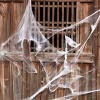 Décoration d'Halloween toile d'araignée extensible blanche réaliste, portable pour fêtes, intérieur, extérieur, jardin, maison hantée, décorations de vacances