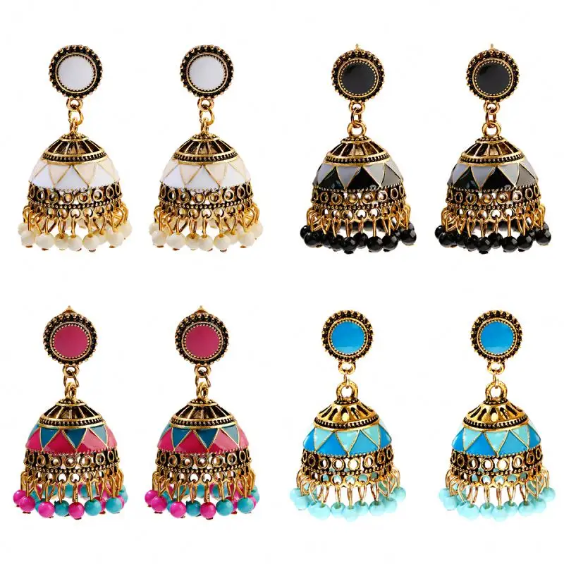 Indian Style Earrings Imitation Jumki Jewellery Jhumka Oxidized Antique Jumka Traditional Earring Jewelry Big