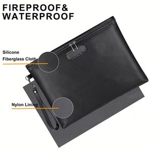 OEM A4 Fire-Resistant Lockable Safe Bag <b>Fireproof</b> and Waterproof Storage <b>for</b> Money Files <b>Documents</b> - Product Image 3