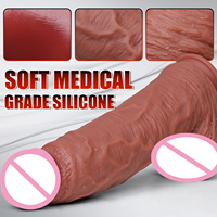 Dildos en silicone à double densité, effet peau réaliste, avec ventouse puissante, mains libres, pénis réaliste de grande taille, jouets sexuels pour hommes et femmes