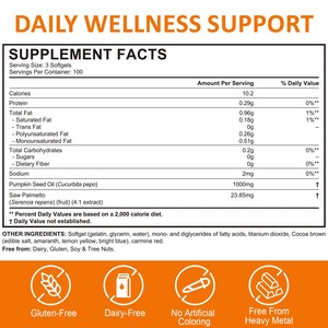Acentiallabs 300 Softgel Minyak Biji Labu Organik 1000mg Cold Pressed dengan Saw Palmetto untuk Pertumbuhan Rambut - Product Image 4