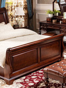 Muebles de Dormitorio de Madera Maciza Estilo Americano, Muebles de Hotel de Madera Maciza de Lujo, Muebles para Habitaciones de Huéspedes de Apartamentos - Product Image 3
