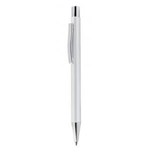 Penna a Sfera in Metallo Argento Opaco in Alluminio, Larghezza di Scrittura 0.7/1.0mm, Penna Promozionale Sportiva Originale con Corpo in Plastica - Product Image 1