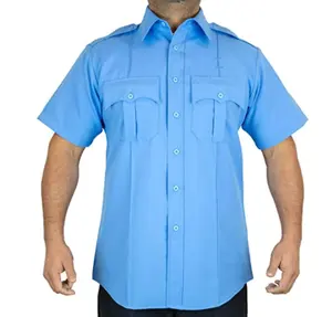 保安工作服穿制服衬衫蓝色短袖男士定制夏季办公室制服战术制服海军男士