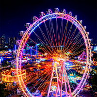 Grande Roue Électrique de Luxe Hotfun 75m avec Éclairage LED pour Sites Touristiques et Parcs d'Attractions
