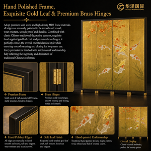 Biombo Plegable de Madera Hecho a Mano de Estilo Oriental Tradicional MF-P0002C - Product Image 5