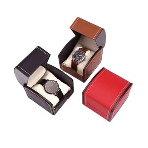 Caja de Reloj MU de <span class=keywords><strong>3</strong></span> Colores, Caja de Almacenamiento de Reloj de Cuero PU, Tapa Curva Abatible, Caja de Regalo, Caja de Embalaje de Reloj de Plástico de Alta Gama - Product Image 2