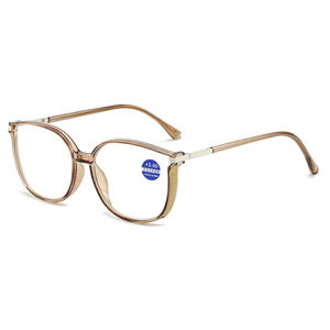 Nueva moda Anti-Blue Light Presbyopia <span class=keywords><strong>Gafas</strong></span> para mujer Moda Marco grande con material de PC marrón claro púrpura gris - Product Image 2