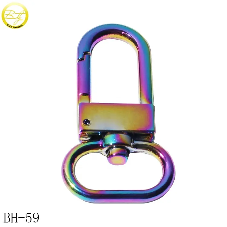 Keychain Ring Wholesale Pet Dog Buckle Accessory Rainbow Plated Keychain Small Hook Wallet Ring Snap Clip Lobster Clasps