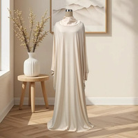 Robe Abaya Maxi Élégante et Minimaliste à Capuche, Couleur Unie, Manches Longues, pour Femmes Musulmanes, Coupe Ample, Grande Taille, Vente en Gros