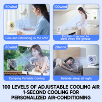 Ventilateur USB rechargeable ultra silencieux, inclinaison à 90°, 100 vitesses, longue durée de vie de la batterie, hauteur réglable, ventilateur portable pour voiture, bureau, voyage