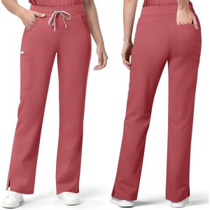 Conjunto de Uniformes Médicos para Mujer FOXA, Top Polo con Cierre y Pantalones Rectos de Mezcla de Algodón - Product Image 3