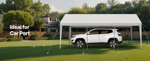 Abri de voiture en métal 10 x 20 pieds, remplacement de la structure de <span class=keywords><strong>carport</strong></span>, abri de stationnement, tente de garage, <span class=keywords><strong>bâche</strong></span> supérieure (seulement la structure de couverture, la <span class=keywords><strong>bâche</strong></span> n'est pas incluse) - Product Image 4