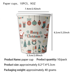 Elegante festa di buon natale decorazione posate Set di babbo natale vassoio tovaglioli usa e getta posate piatto di <span class=keywords><strong>carta</strong></span> - Product Image 5