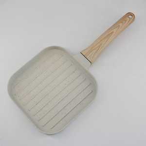 Poêle à frire japonaise en aluminium Tamago-yaki, antiadhésive, carrée, <span class=keywords><strong>mini</strong></span>, pour omelettes et petit-déjeuner, avec poignée en bois, compatible four - Product Image 3