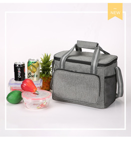 Gray Luxury Large Foldable Portable Insulated Waterproof Lunch Bag Soft <strong>Cooler</strong> Tote Oxford <strong>Material</strong> Custom Large <strong>Cooler</strong> Bag 15L - Product Image 2