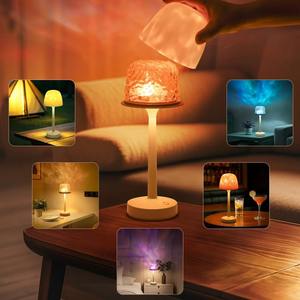 Lámpara de Proyección con Base Alta, Efecto Ondas de Agua, Proyector LED Aurora con Control Remoto, Regalo Romántico e Interesante para Interiores - Product Image 2
