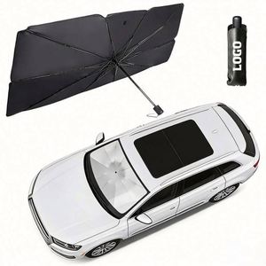Pare-soleil pliable et rétractable pour pare-brise de voiture avec logo personnalisé imprimé - Product Image 1