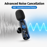Microphone cravate sans fil J3 à double canal avec réduction de bruit pour iPhone et Android, idéal pour le streaming en direct, l'enregistrement, les vlogs et YouTube