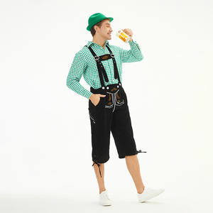 2 unids/set adulto bávaro Oktoberfest Lederhosen disfraz alemán Festival cerveza <span class=keywords><strong>hombre</strong></span> Cosplay Halloween fiesta vestido - Product Image 3