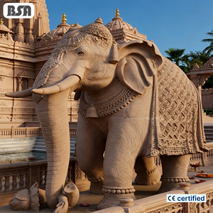 ประติมากรรมช้างหินอ่อนสไตล์ไทยขนาดใหญ่ที่กำหนดเองหินธรรมชาติรูปปั้นช้างไทยสำหรับตกแต่งวัด - Product Image 1