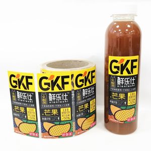 Rollo de Etiquetas Para Botellas, producto adhesivo de Material BOPP blanco, Impresión de Etiquetas adhesivas de logotipo Para zumo de Mango - Product Image 1