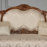 Ensemble de salon classique de style américain, meubles de luxe en bois massif sculpté, canapé et table basse antiques pour la maison