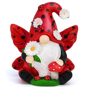 Witt Ladybug Garden Gnome Statue <strong>Seven</strong> Star <strong>Dwarf</strong> Microlandscape Decoration Resin Crafts Decorative Potted Design - Product Image 5