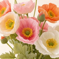 Bunga Poppy Sutra Buatan Tiruan Buket Buatan Tangan untuk Dekorasi Pernikahan Rumah Hotel Pesta Hari Valentine Hari Ibu