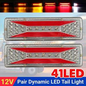 2 luces traseras LED impermeables para camión, remolque, caravana, UTE, ATV, con función de guía de flujo, direccional, freno, marcha atrás y antiniebla - Product Image 1