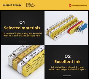 Practical 2m Long <b>Folding</b> Ruler Keychain with 10 Sections Fully EcoMaterial Logo Promotion - Product Image 4