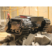 Châssis de robot chenillé tout-terrain électrique RC à charge utile élevée, plateforme à chenilles en caoutchouc UGV 48V1000W DC Brushless