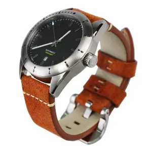 Мужские наручные часы из нержавеющей стали, роскошные фирменные кожаные автоматические импортные часы с собственным логотипом для мужчин